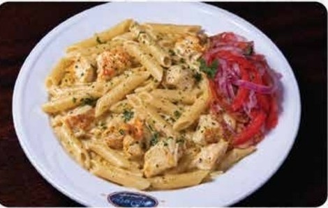 Chicken Alfredo Penne Pasta at Olive & Grill