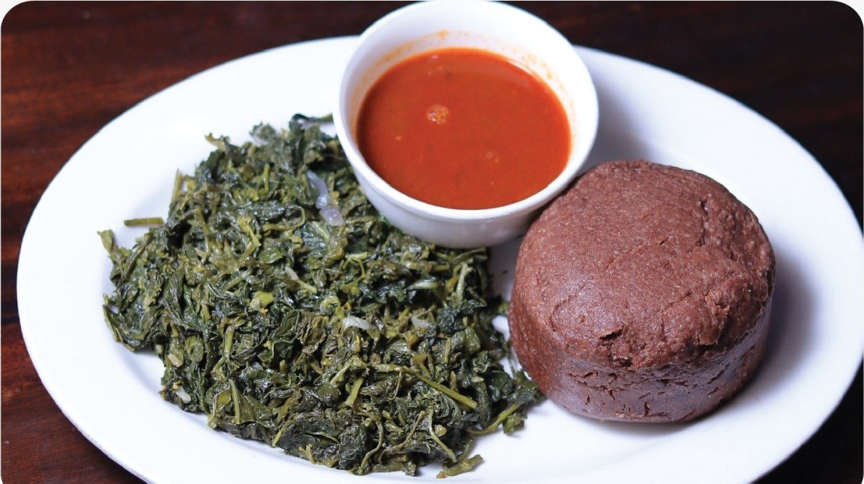 Managu with Brown Ugali at Olive & Grill
