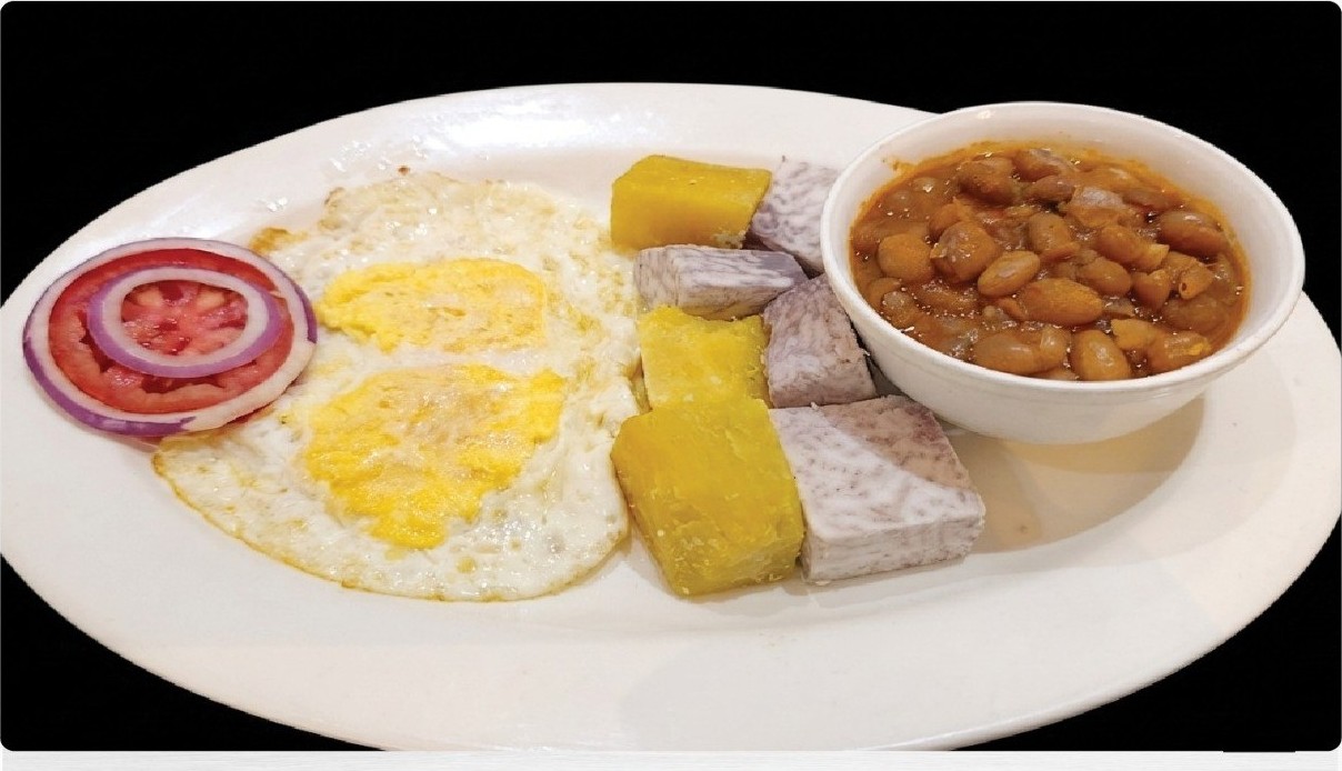 Nduma / Ngwaci, 2 Eggs, Beans at Olive & Grill